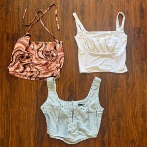 Crop top bundle of three